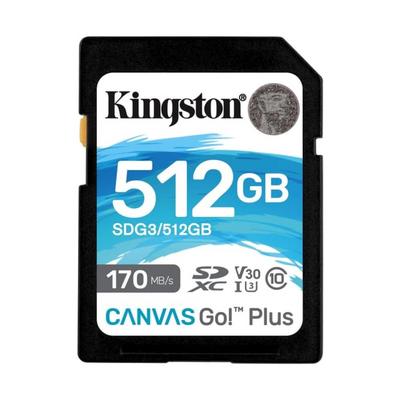 Kingston 512GB SDXC Canvas Go Plus 170R C10 UHS-I U3 V30